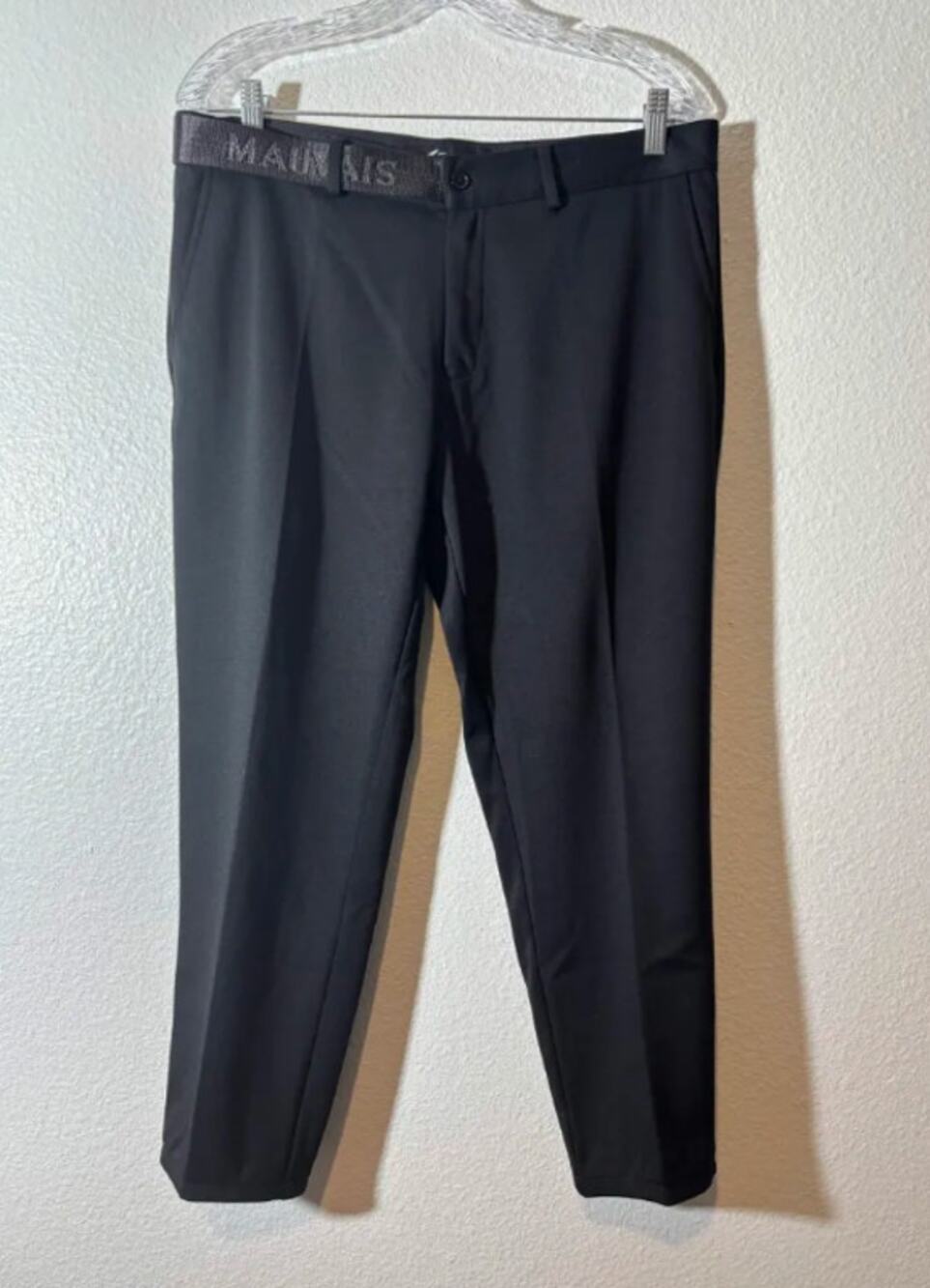 Mauvais Men's Size 34 Black Tailored Chino Dress Pants Tapered Leg Trousers